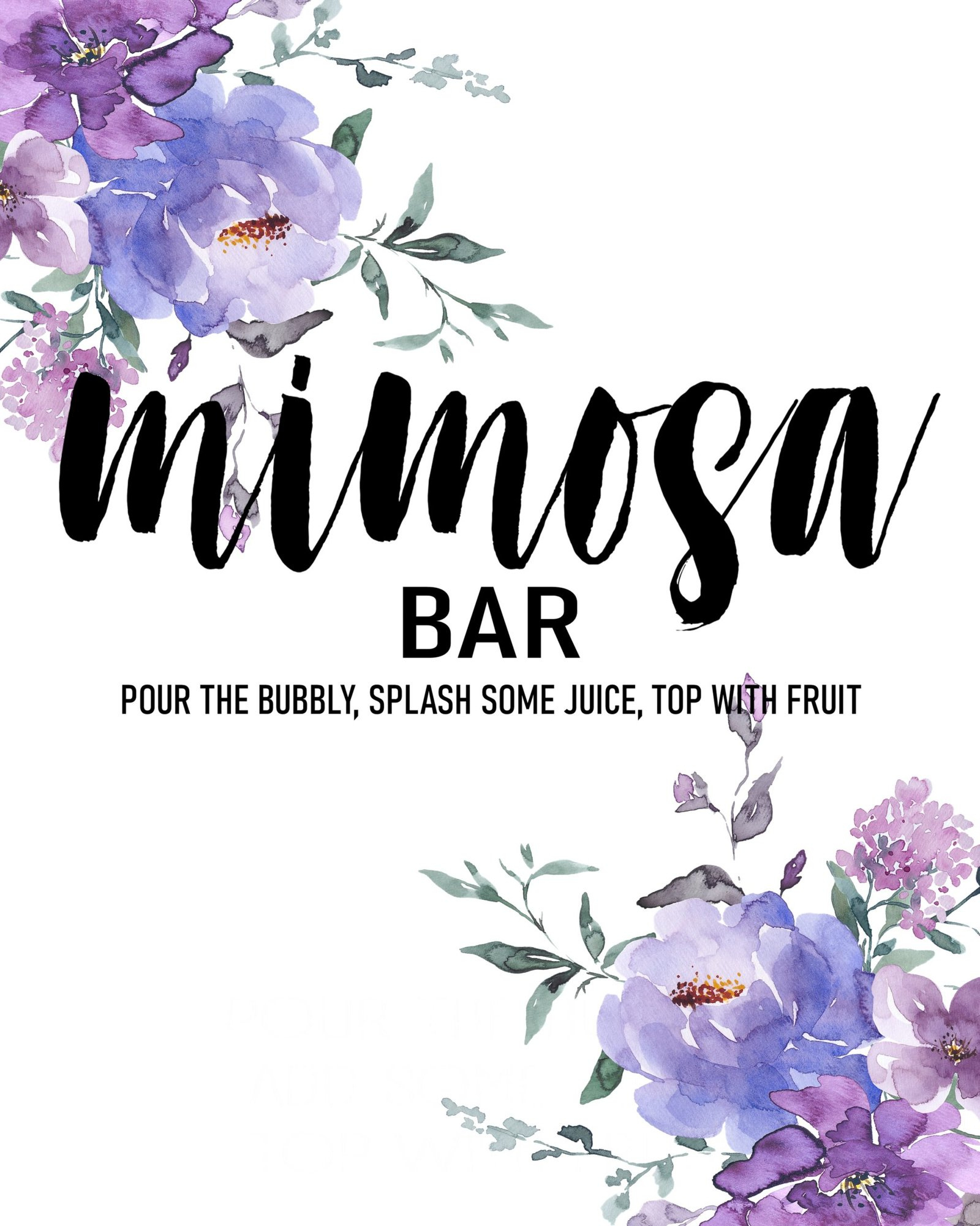 Mimosa Bar Printables intended for Free Mimosa Bar Printables