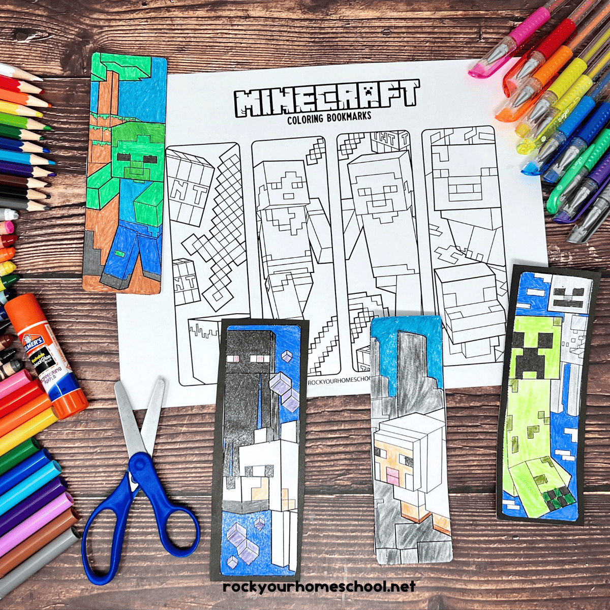 Minecraft Bookmarks To Color For Fun With Kids (Free) - Rock Your for Free Minecraft Bookmark Printables