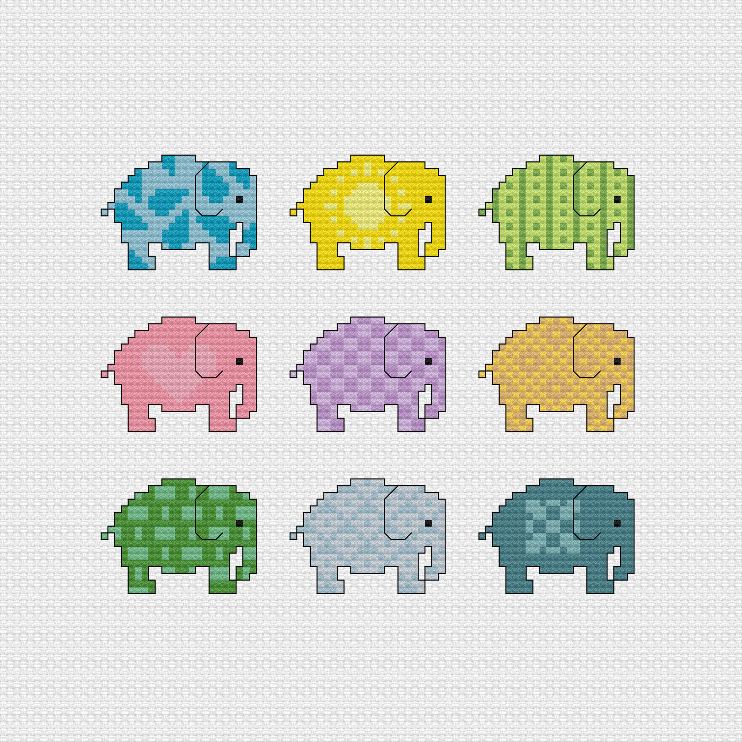 Mini Elephants Cross Stitch Pattern | Digital Download with regard to Free Printable Elephant Cross Stitch Pattern