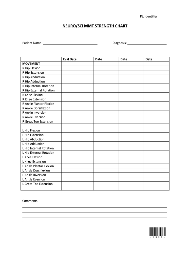 Mmt Chart - Fill Online, Printable, Fillable, Blank | Pdffiller intended for Manual Muscle Testing Chart Printable
