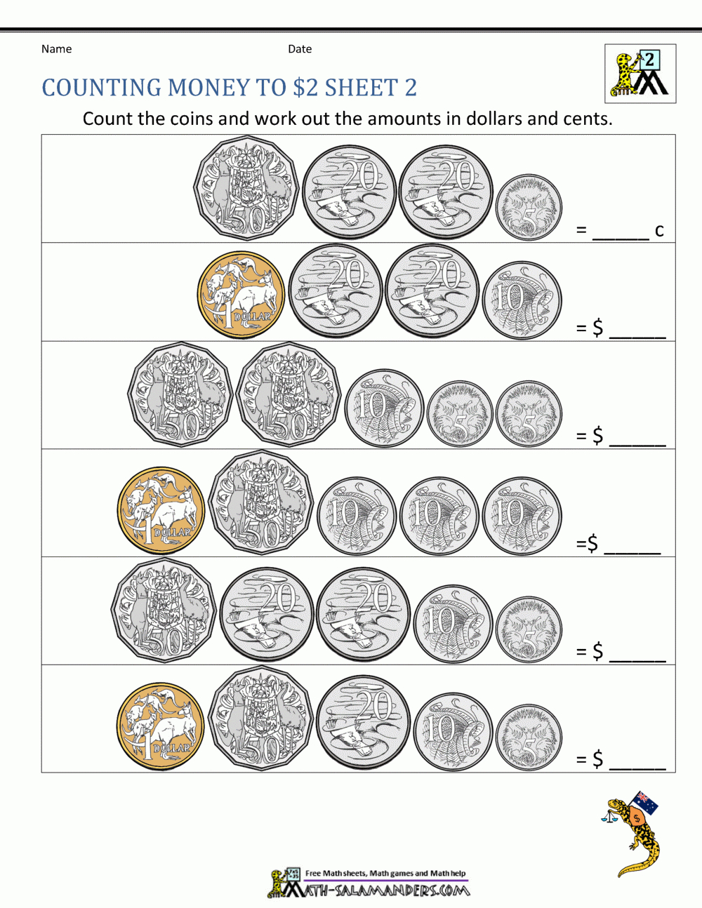 Money Worksheets Australia regarding Free Australian Money Printables