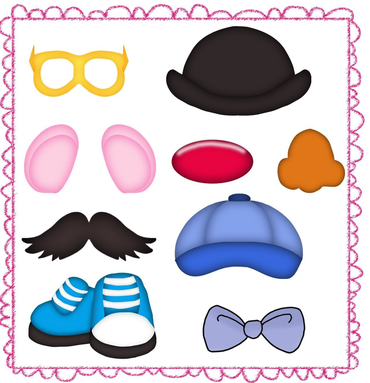 Mr Potato Head Parts Printables Clipart 632 | メッセージカード throughout Free Printable Mr Potato Head Parts