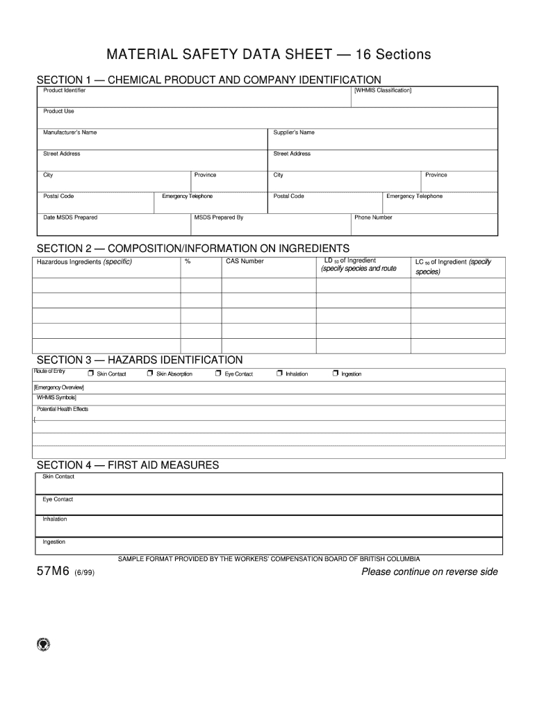 Msds Sheets Online - Fill Online, Printable, Fillable, Blank inside Free Printable Msds Data Sheets