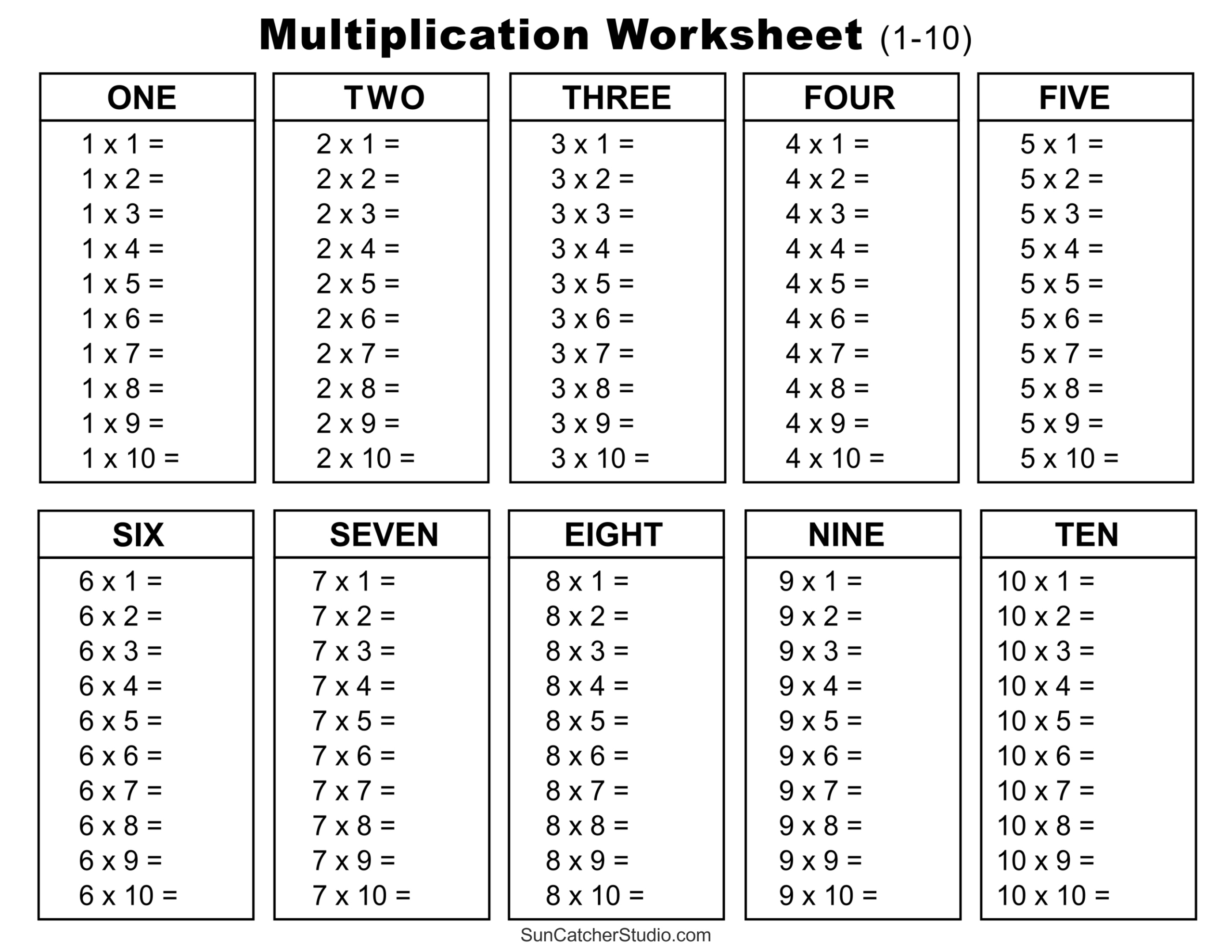 Multiplication Charts (Pdf): Free Printable Times Tables – Free in Time Tables Chart Printable