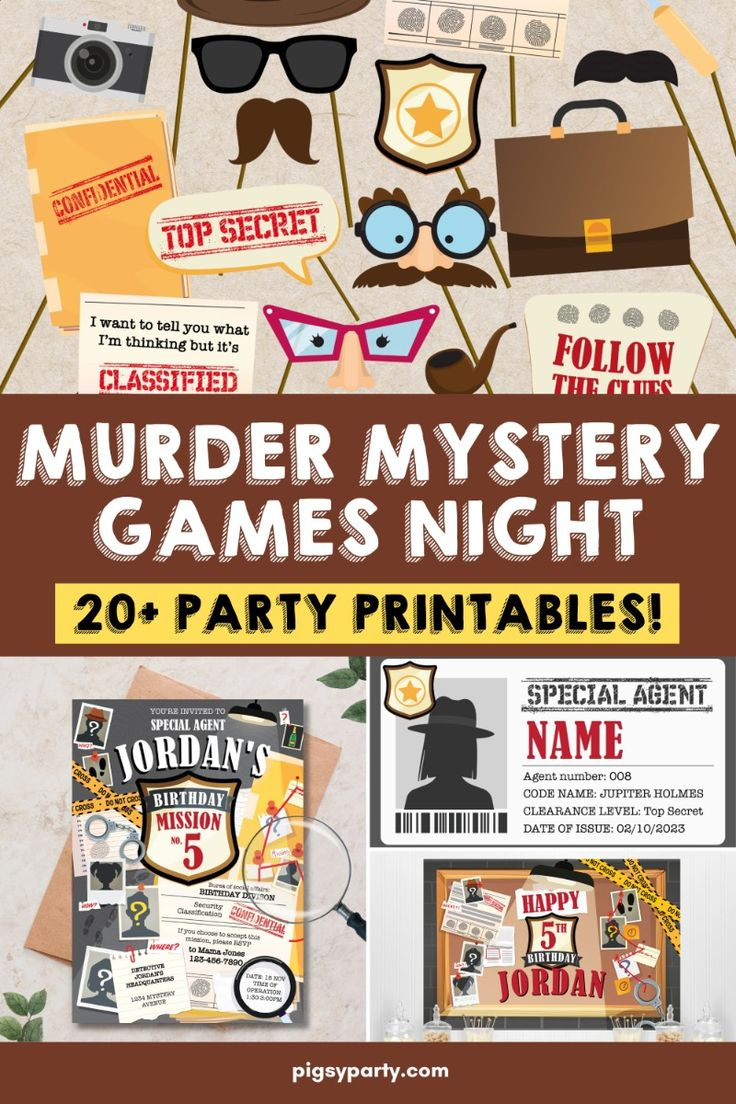 Murder Mystery Games Night Party Decoration And Games Printables pertaining to Murder Mystery Party Free Printables