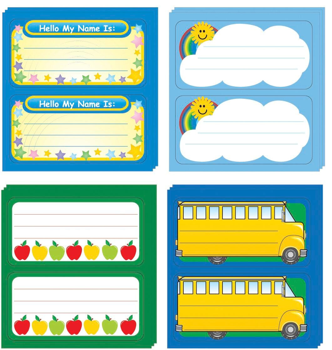 Nametag And Label Assortment throughout Free Field Trip Name Tags Template