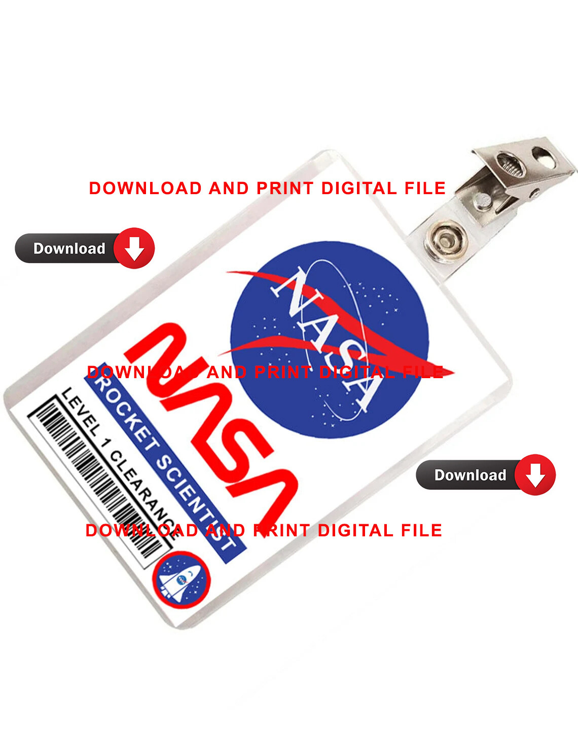 Nasa Astronaut Id Badge Image Download Pdf regarding Free Printable Nasa Badges