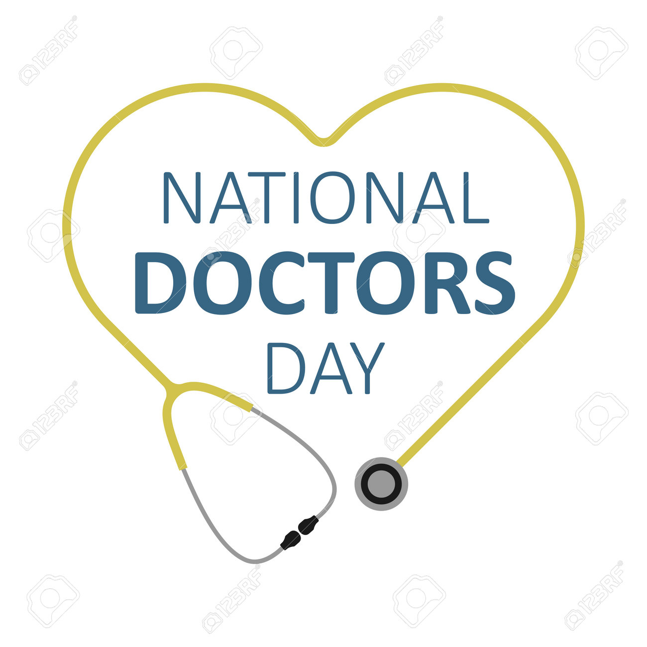 National Doctors Day. Heart Shaped Stethoscope With Text. Template throughout Free Printable Happy Doctors Day Cards