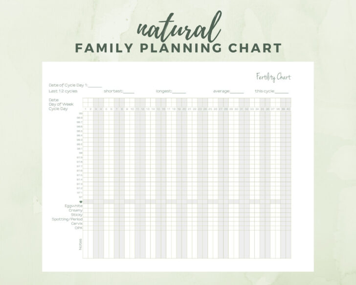 Natural Family Planning Chart Printable