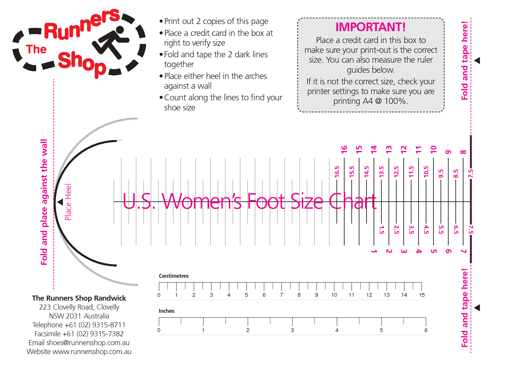 Neon Plumbing pertaining to Women&amp;amp;#039;s Foot Size Chart Printable