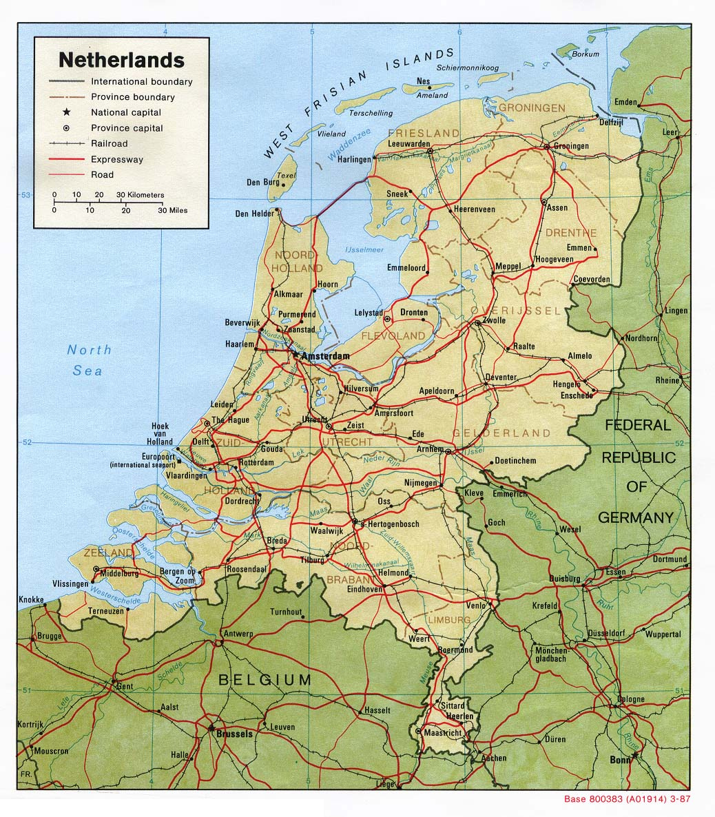 Netherlands Maps - Perry-Castañeda Map Collection - Ut Library Online inside Free Printable Road Map of The Netherlands