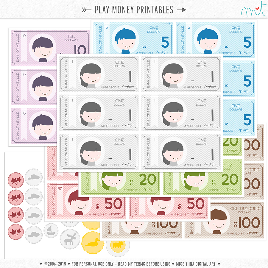 New Vector Saving Up + Free Printable Play Money! • Miss Tiina pertaining to Canadian Play Money Printables Free