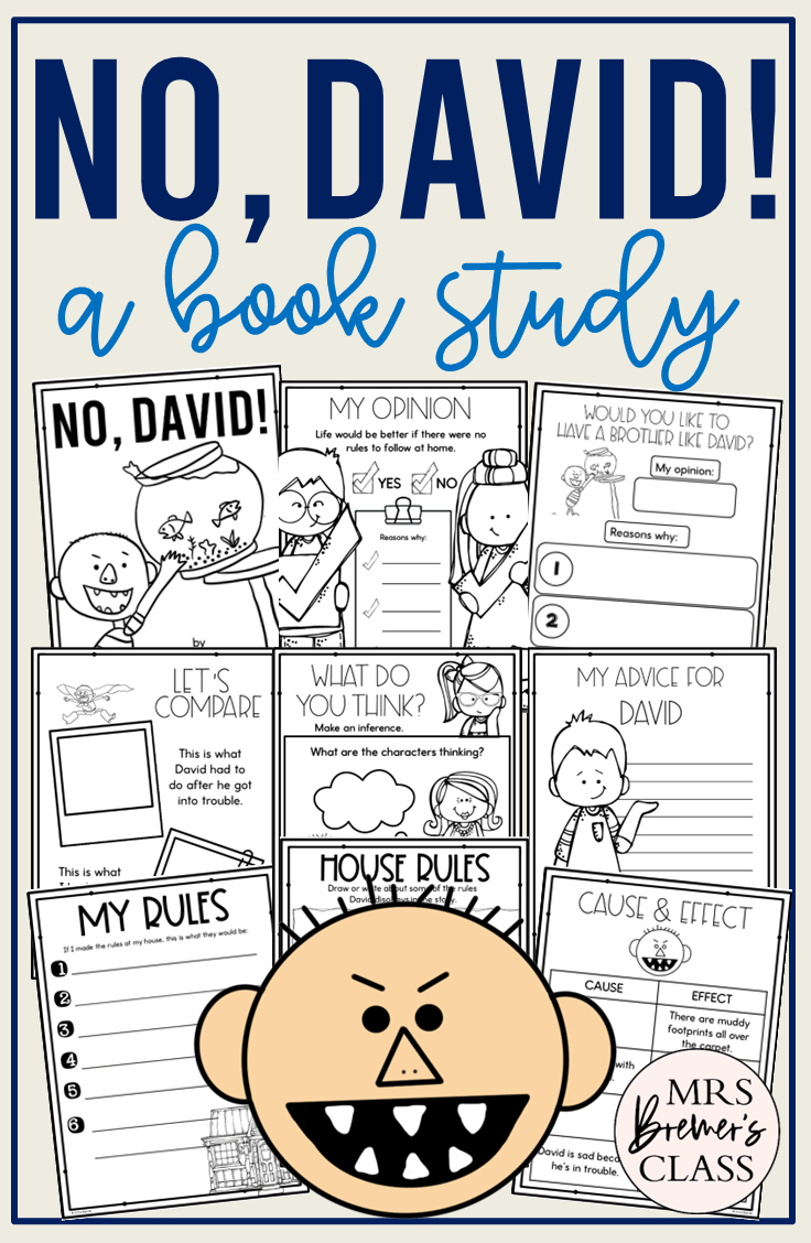 No David | Book Activities And Craftivity | Mrs. Bremer&amp;#039;S Class with Free No David Printables