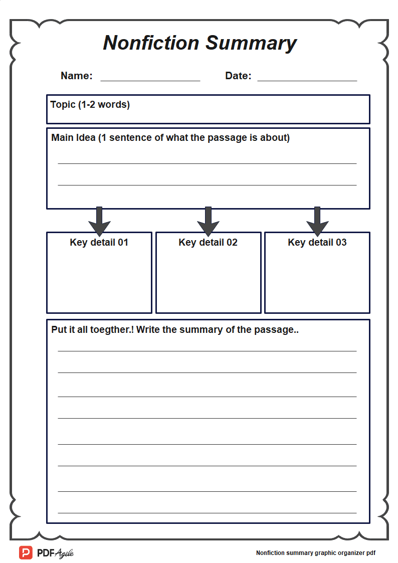 Nonfiction Summary Graphic Organizer Pdf | Pdf Agile with Free Printable Nonfiction Graphic Organizers