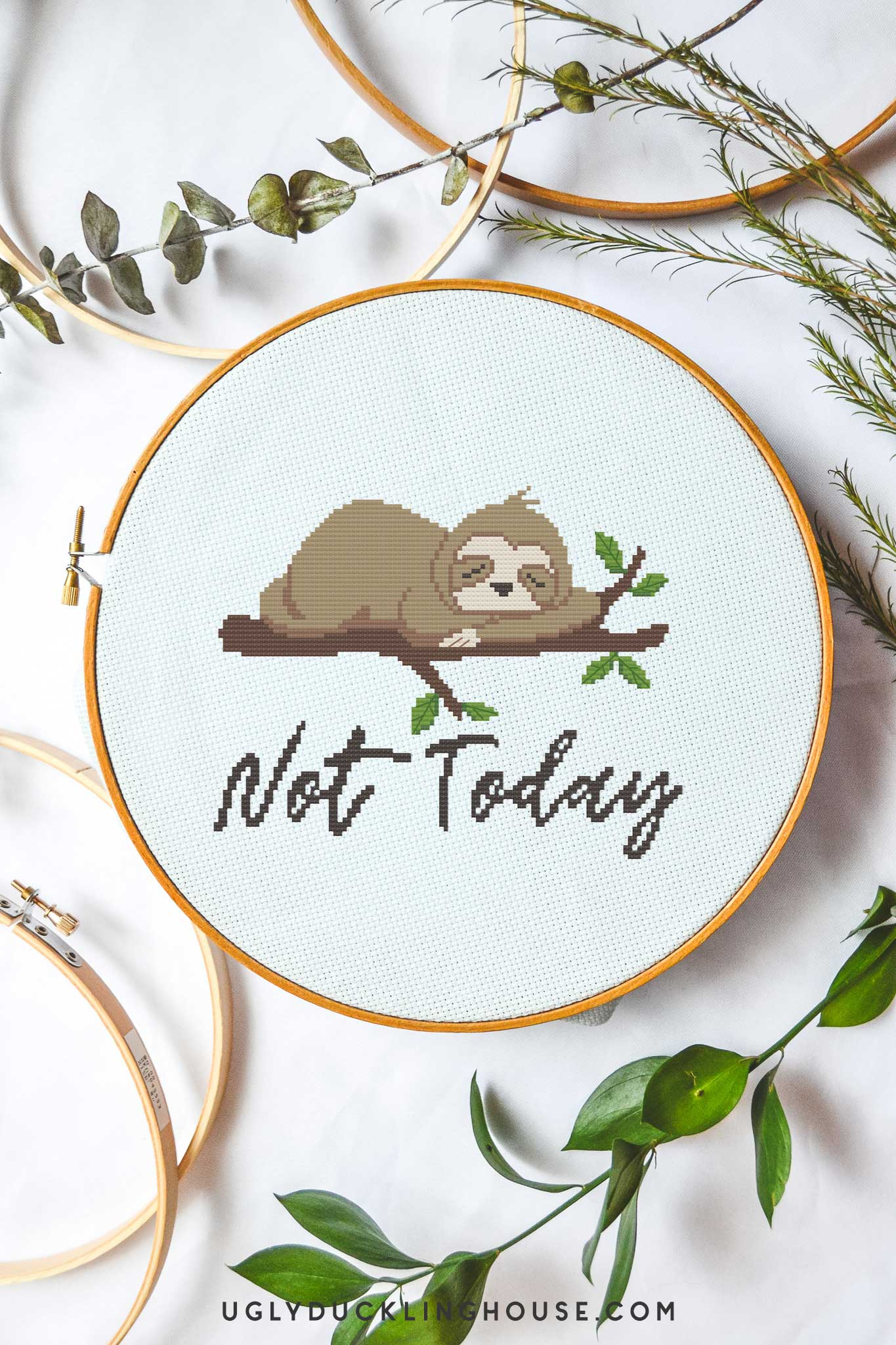 Not Today&amp;quot; Sloth | Free Cross Stitch Pattern • Ugly Duckling House with Free Printable Funny Cross Stitch Patterns
