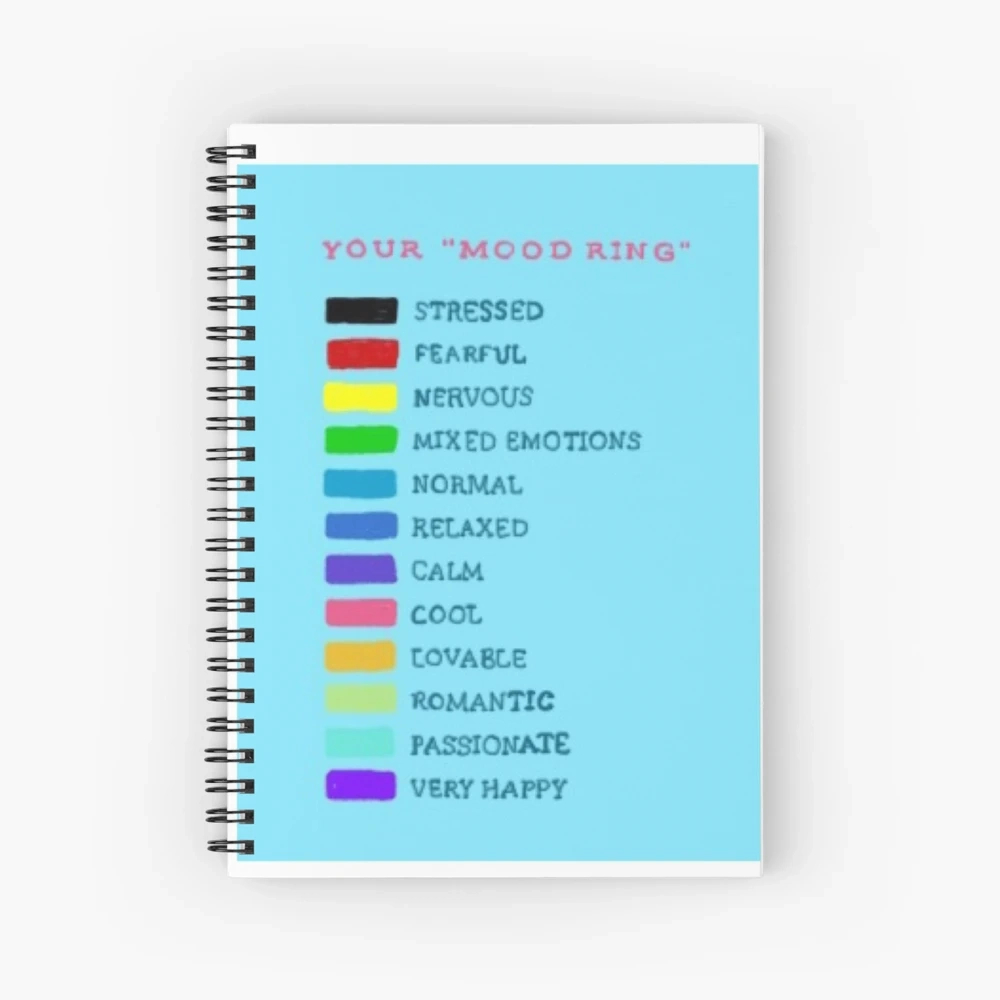 Notizbuch For Sale Mit &amp;quot;Wie Geht Es Dir? Stimmung Ring Color Guide inside Mood Ring Chart Printable