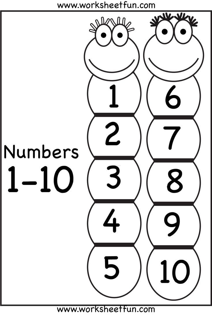 Number Chart – 1-10 / Free Printable Worksheets for Number 1 10 Chart Printable