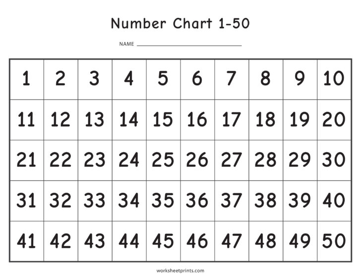 Free Large Printable Numbers 1 50