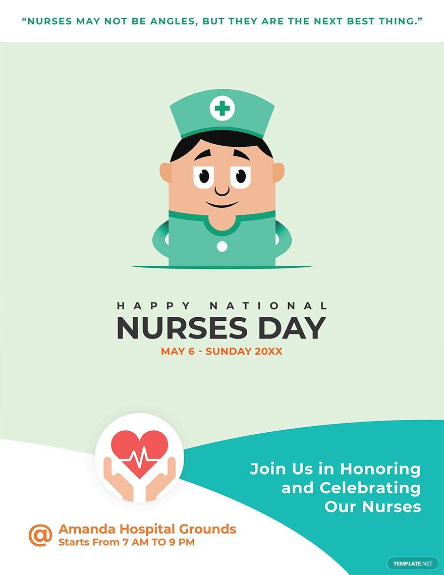 Nurses Day Flyer Template In Psd, Word, Publisher, Pages, Google with regard to Free Nurses Day Printables