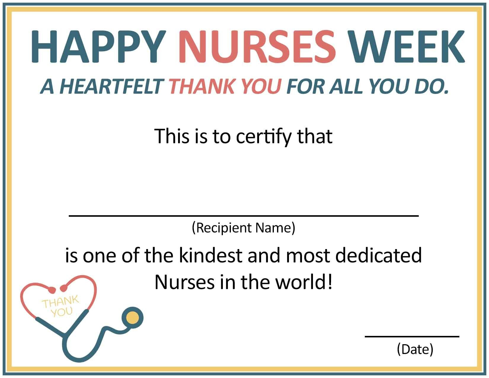 Nurses Week Printable Certificates — Senior Living Media inside Free Nurses Week Printables