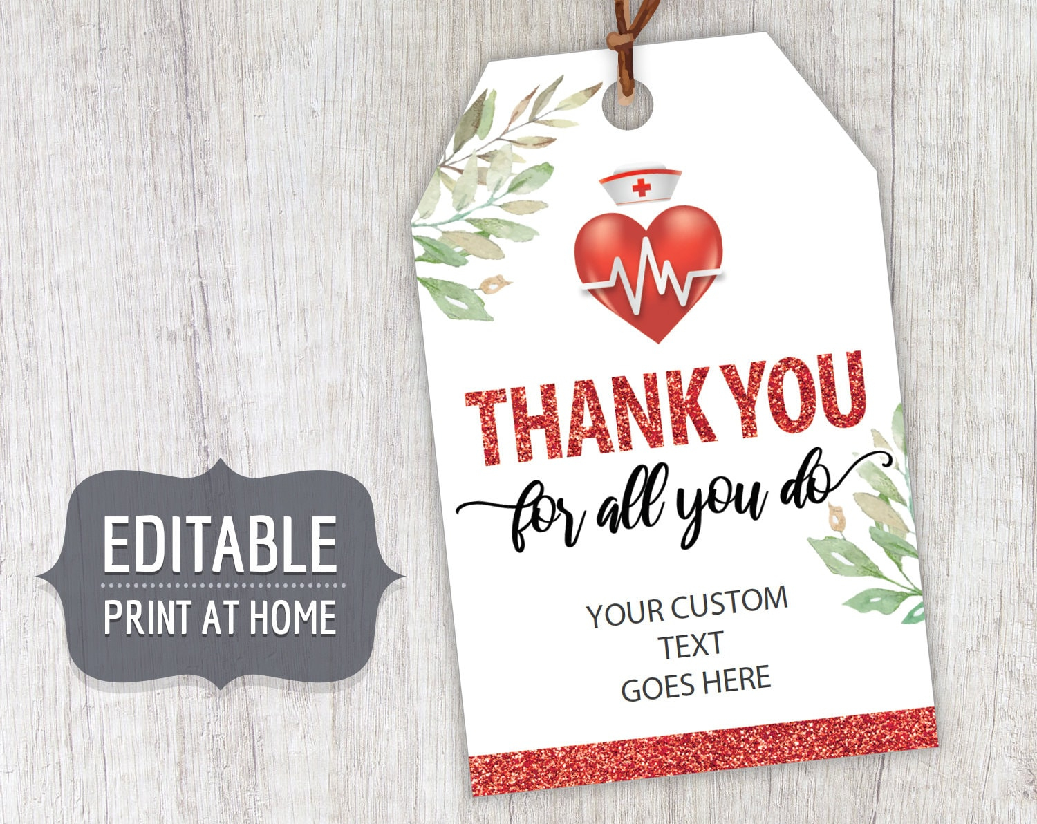 Nurses Week Printable Gift Tags, Nurse Week Appreciation Editable inside Free Printable Nurses Week Tags