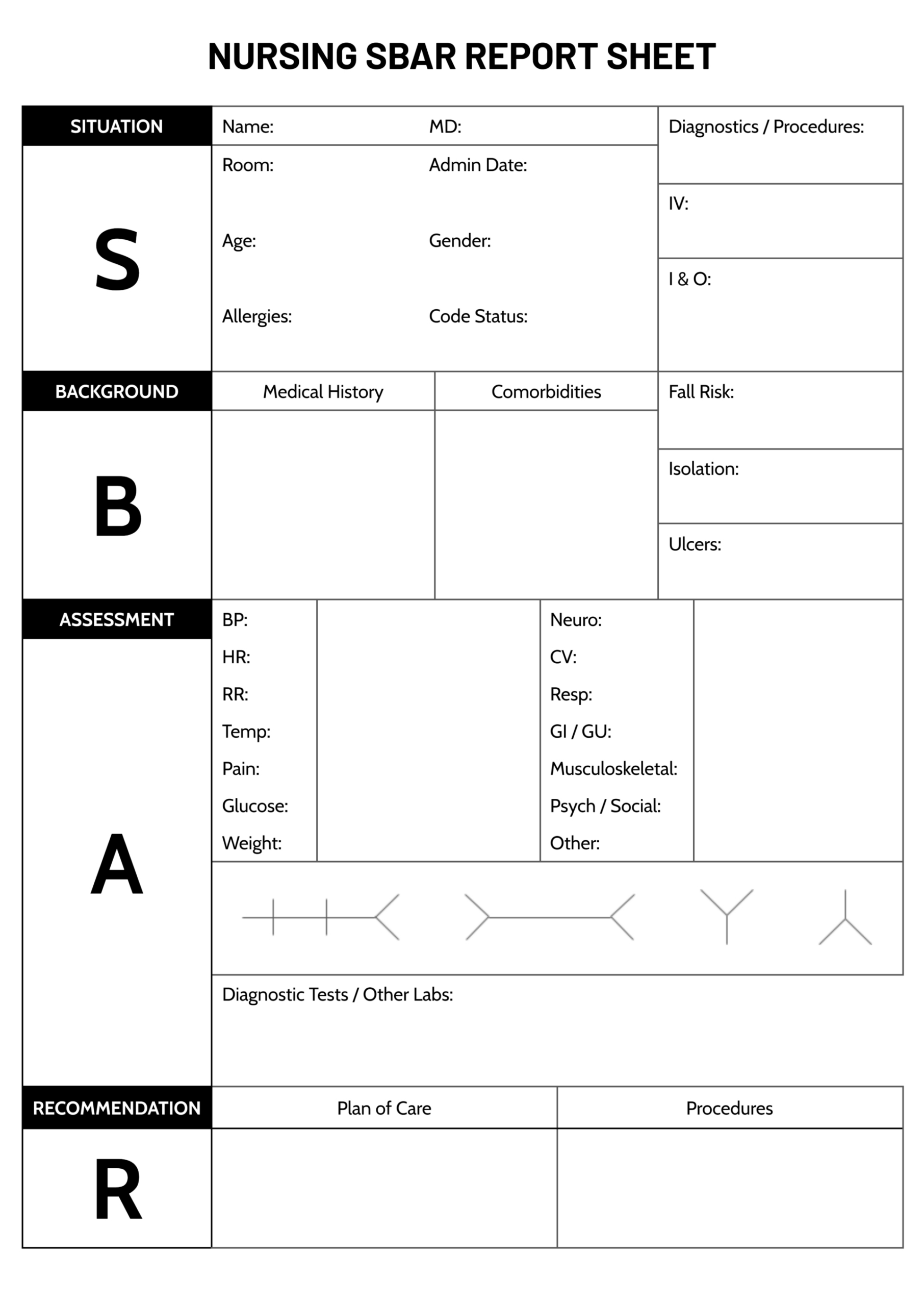 Nursing Sbar Report Sheet - Google Docs | Word - Highfile with regard to Free Blank Sbar Template