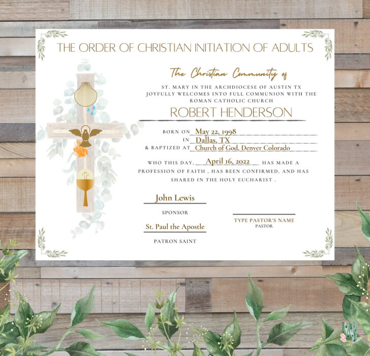Free Printable Rcia Certificates