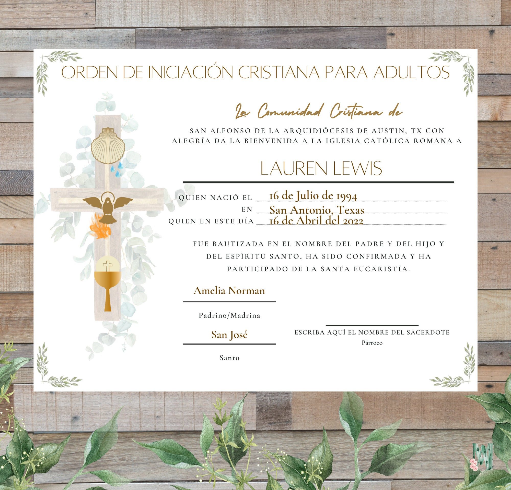 Ocia Certificate For Catechumens Order Of Christian Initiation Of throughout Free Printable Rcia Certificates