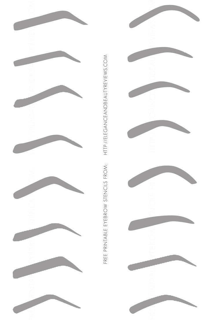 Online Eyebrow Stencils - 5 Free Pdf Printables | Printablee with regard to Free Printable Eyebrow Stencils