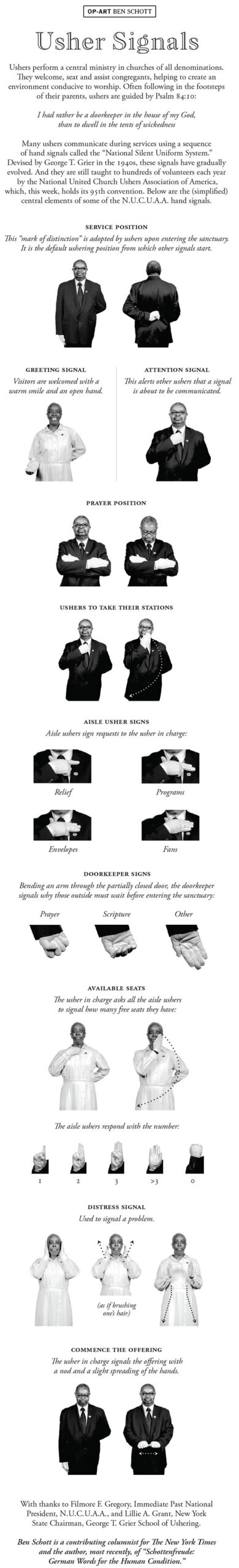 Opinion | Usher Signals (Published 2014) for Free Printable Church Usher Hand Signals