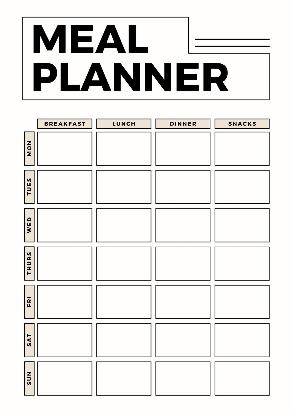 Page 2 - Free Printable Meal Planner Templates To Edit Online | Canva with regard to Meal Plan Chart Printable
