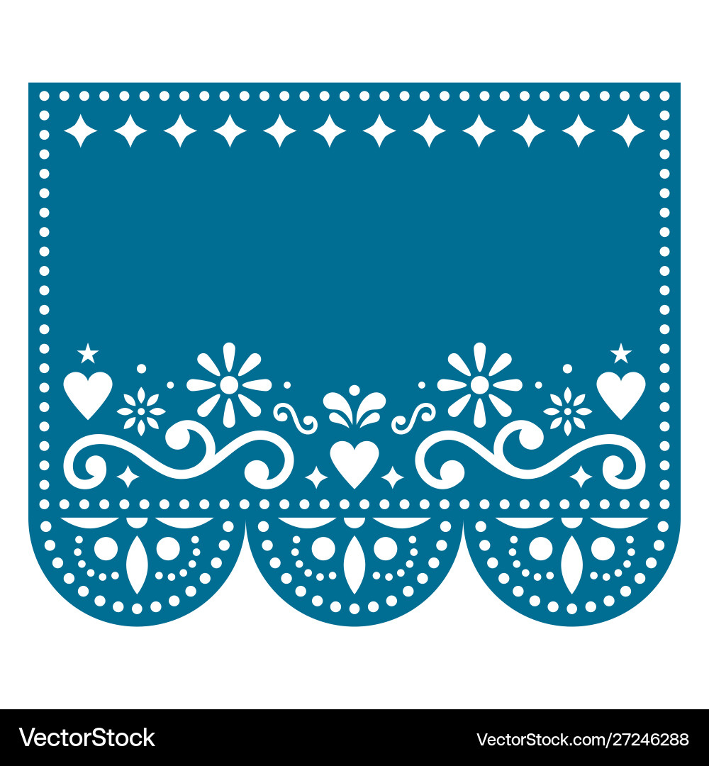 Papel Picado Design Templates Set - Mexican Vector Image within Papel Picado Free Templates