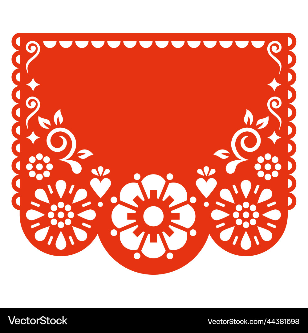 Papel Picado Template Design With Flowers Vector Image inside Free Printable Papel Picado Patterns