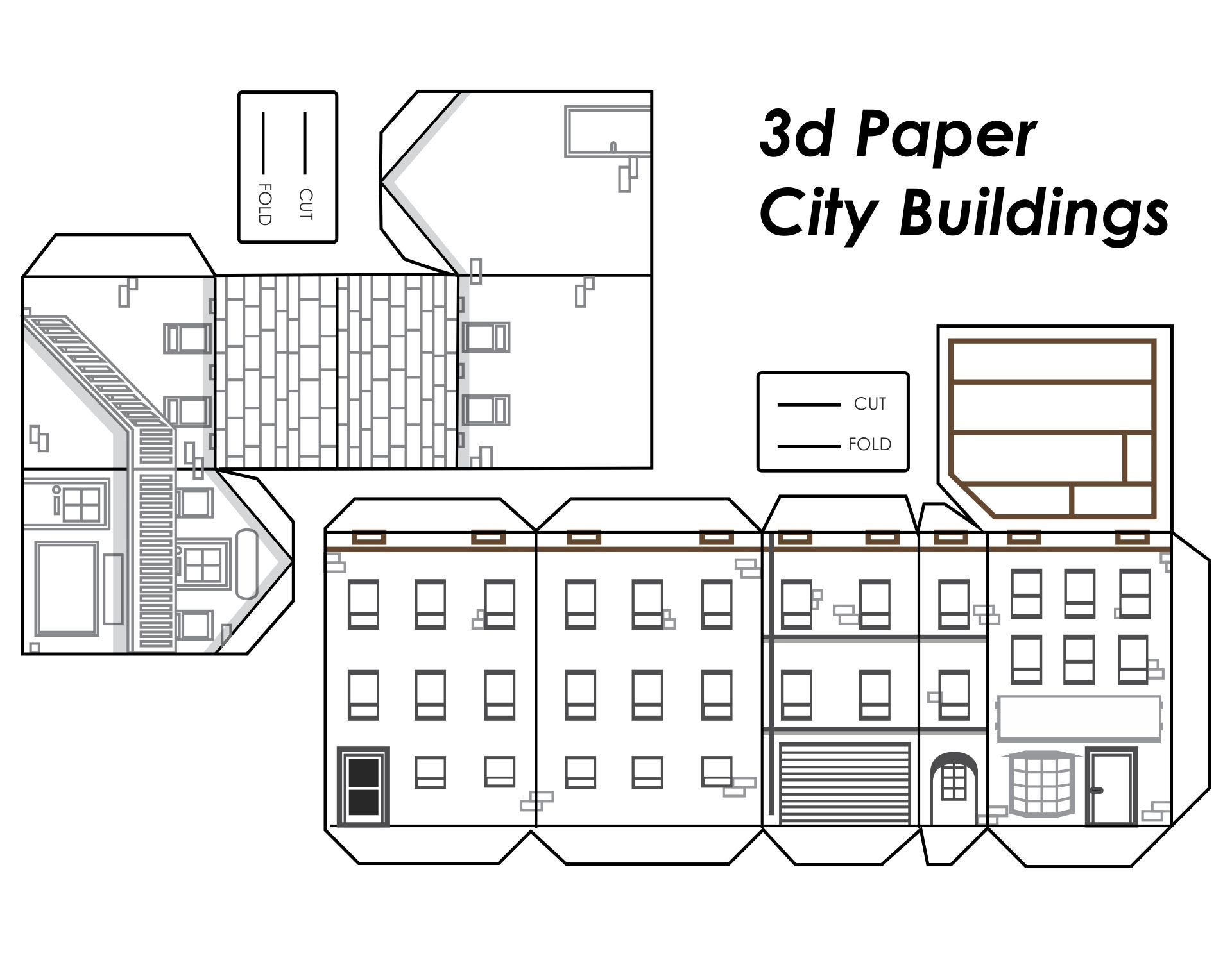 Paper Buildings - 10 Free Pdf Printables | Printablee inside Free Paper Building Templates