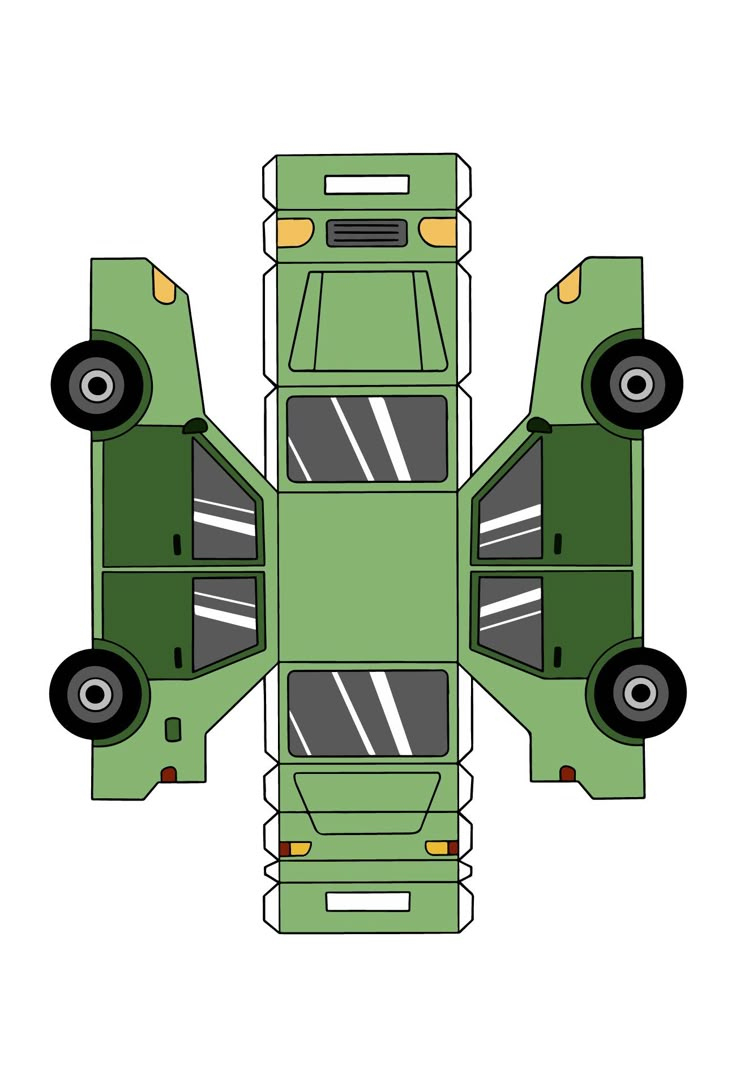 Paper Car Templates - 10 Free Pdf Printables | Printablee with Free Paper Car Templates