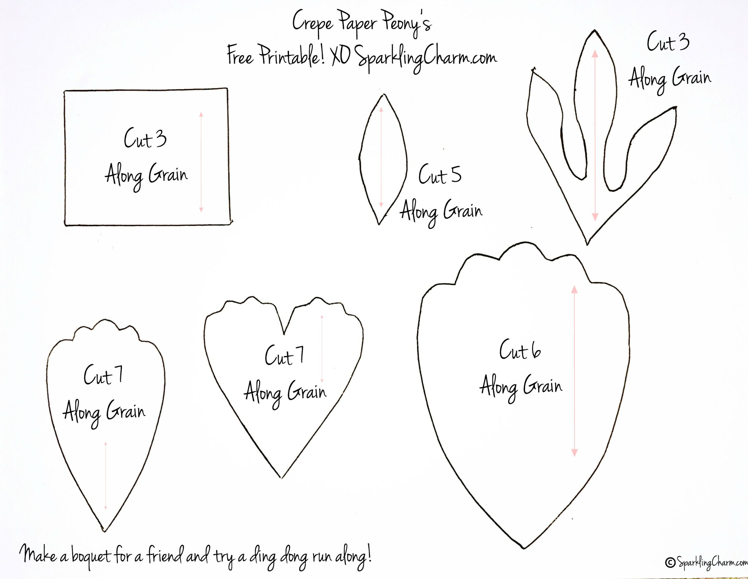 Paper Peony Template, Flower Petal Template, Paper Peonies intended for Free Printable Peony Flower Patterns