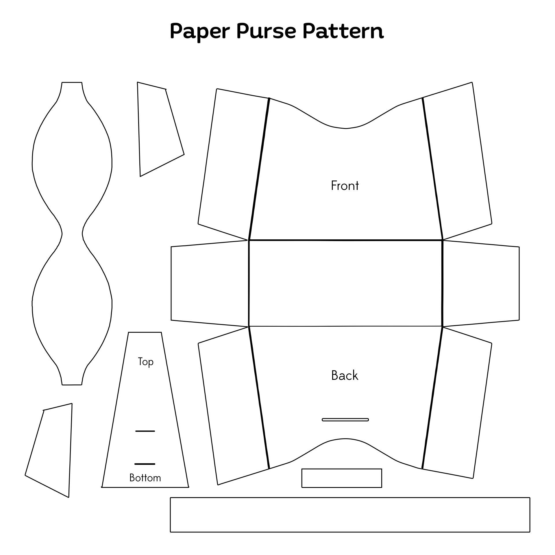 Paper Purse Templates - 10 Free Pdf Printables | Printablee with Free Printable Paper Purse Patterns