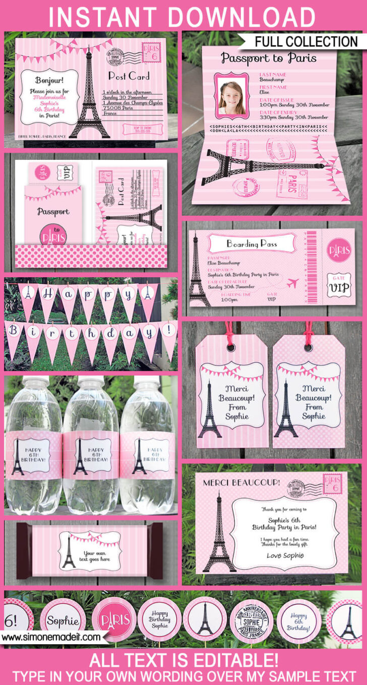Paris Themed Free Printables