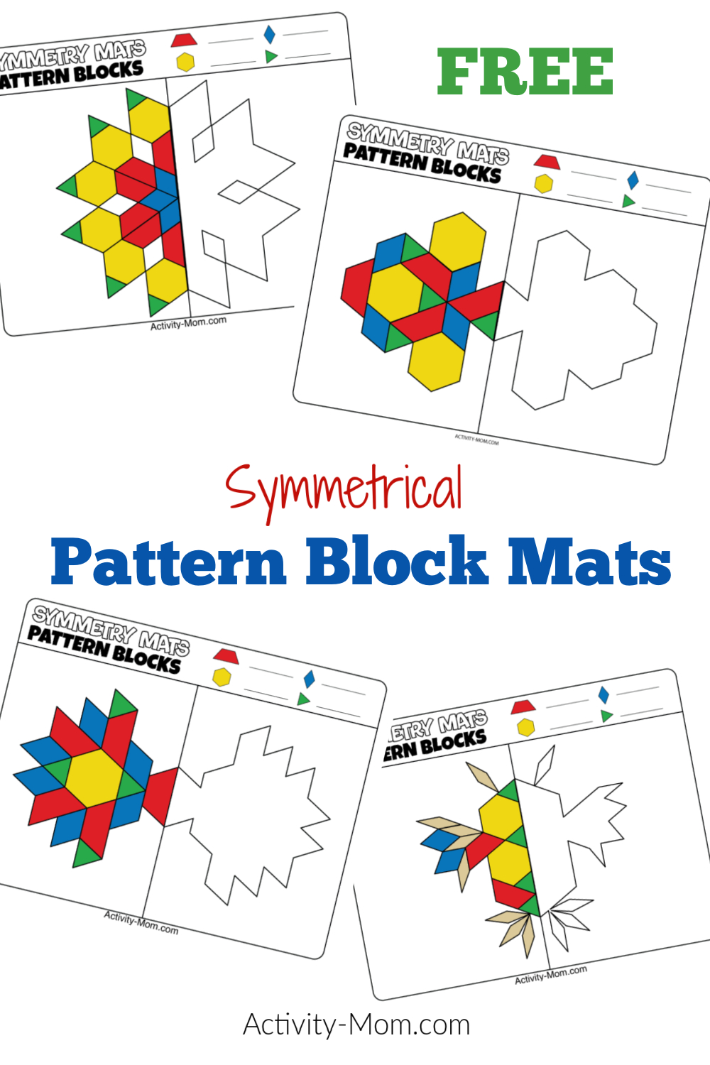 Pattern Block Mats (Free Printable) - The Activity Mom inside Free Pattern Block Puzzle Printables