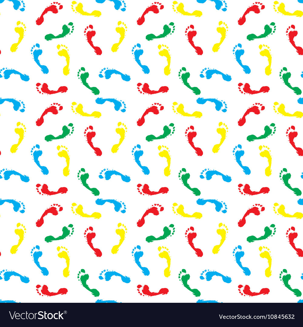 Pattern Colored Foot Print Royalty Free Vector Image intended for Free Printable Feet Pattern