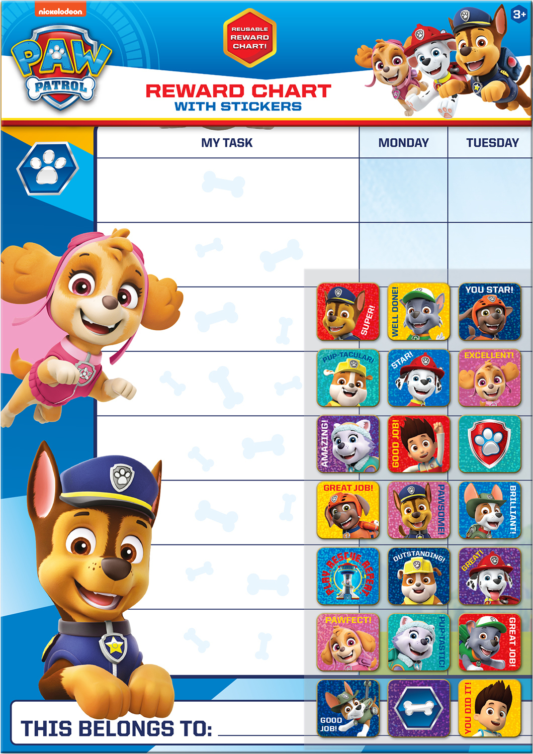 Paw Patrol Reward Chart | Paper Projects intended for Paw Patrol Reward Chart Printable Free