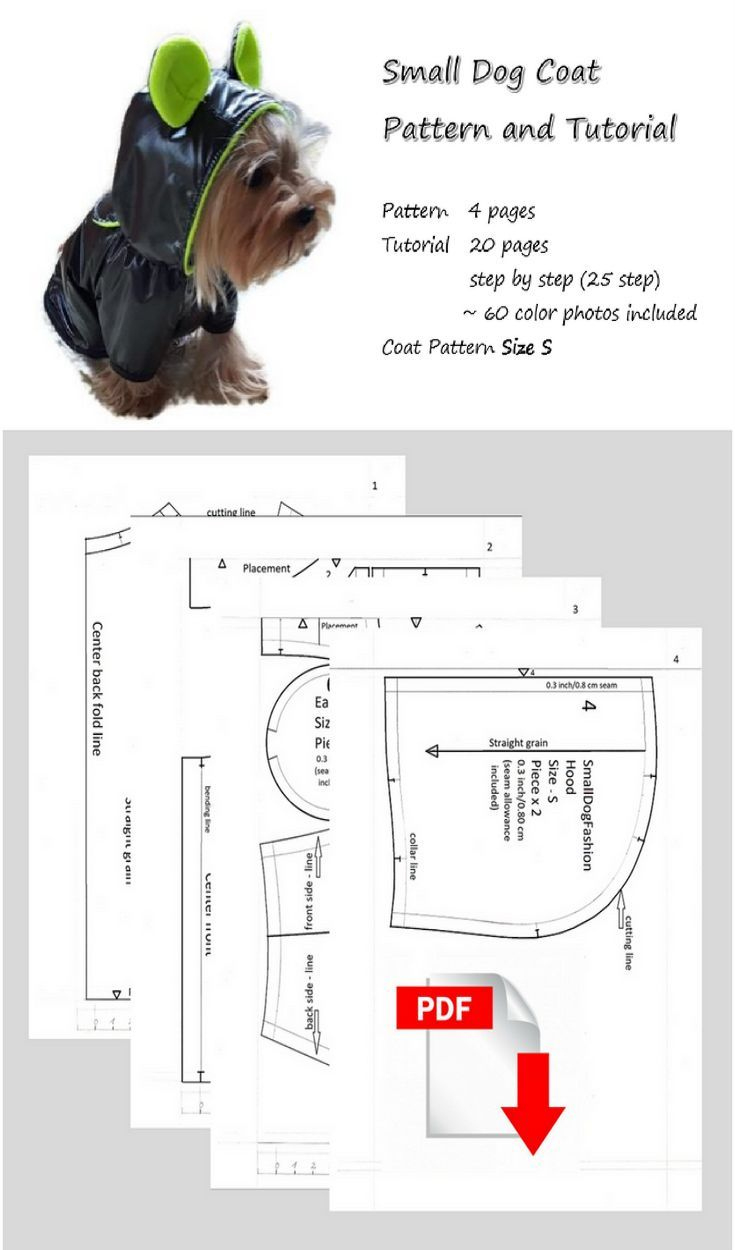 Pdf Dog Clothes Patterns Coat Pattern For Dog Diy Dog Clothes Coat in Free Printable Chihuahua Clothes Patterns