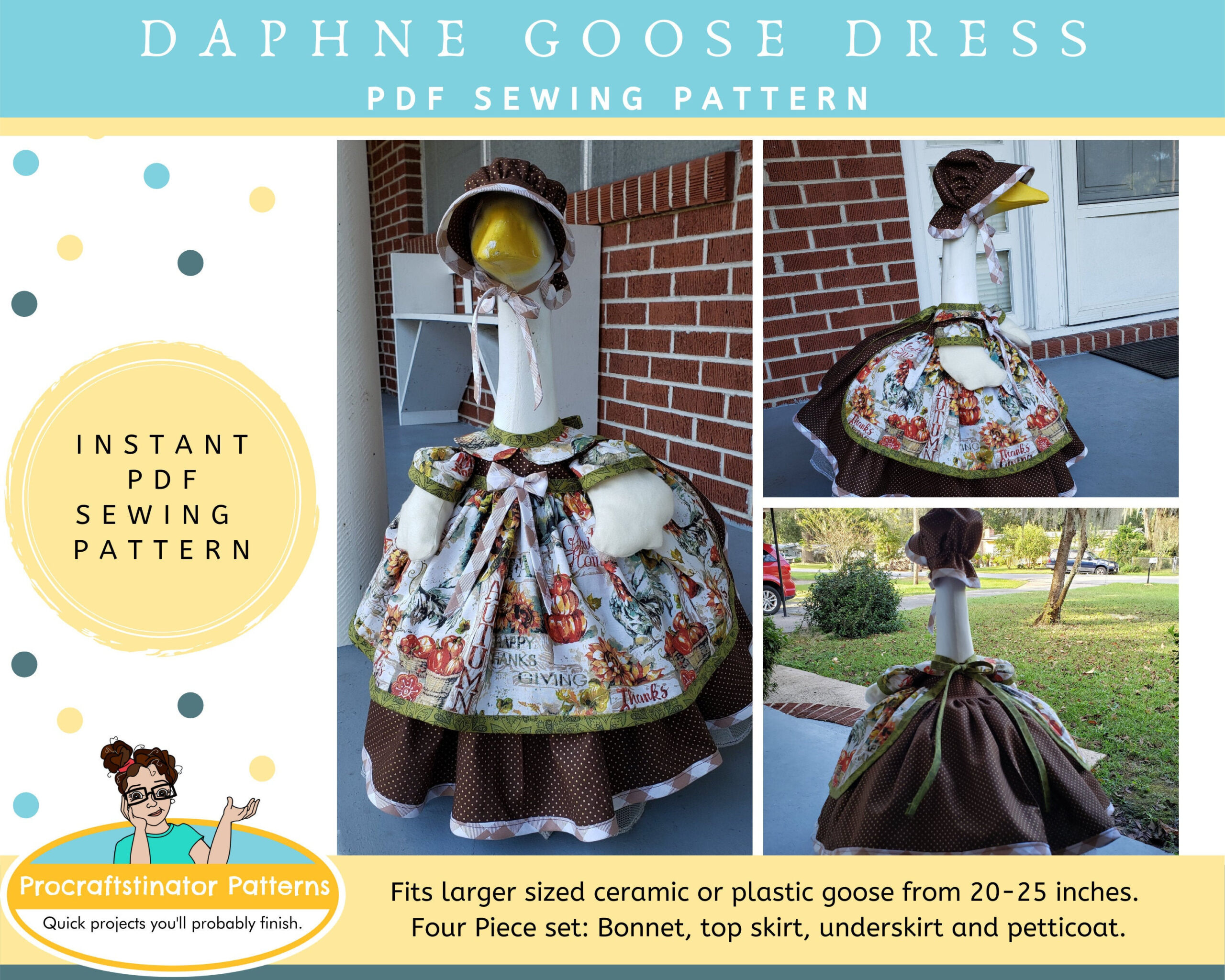 Pdf Instant Download, Daphne Goose Dress Sewing Pattern, Yard pertaining to Printable Goose Clothes Patterns