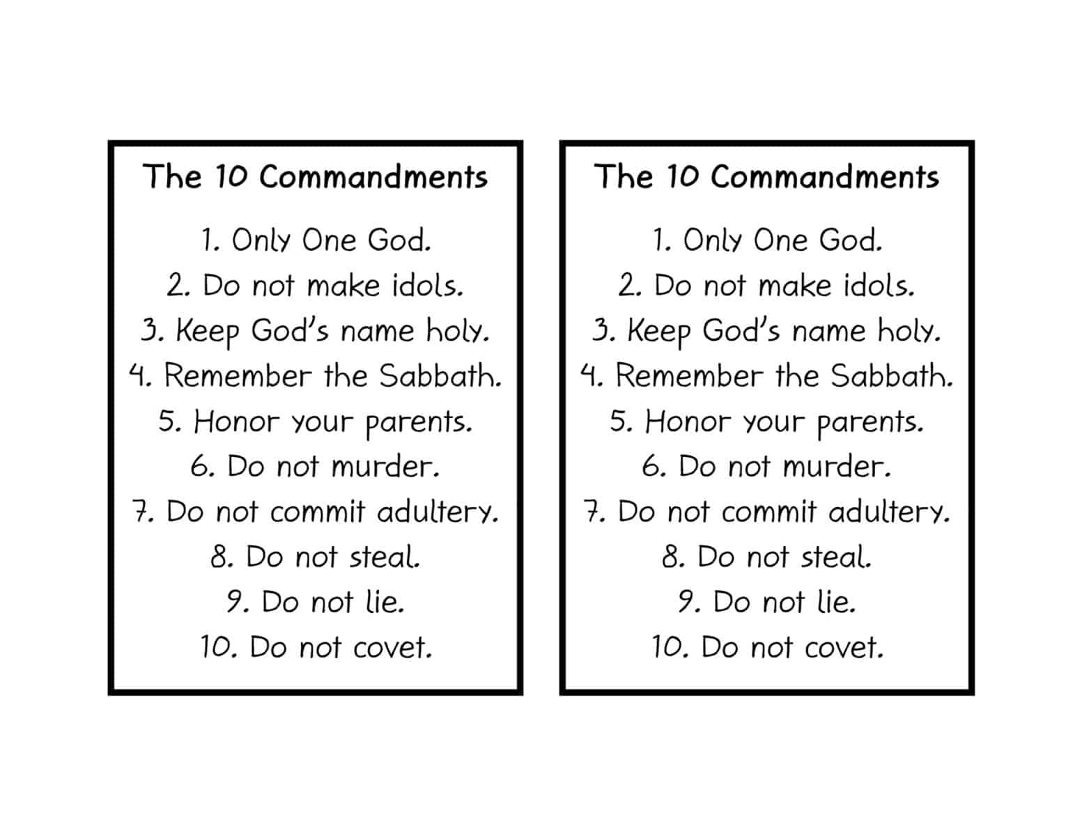 Pdf-Torn-Paper-10-Commandments-1 - Christian Preschool Printables in Free Printable Copy of The Ten Commandments