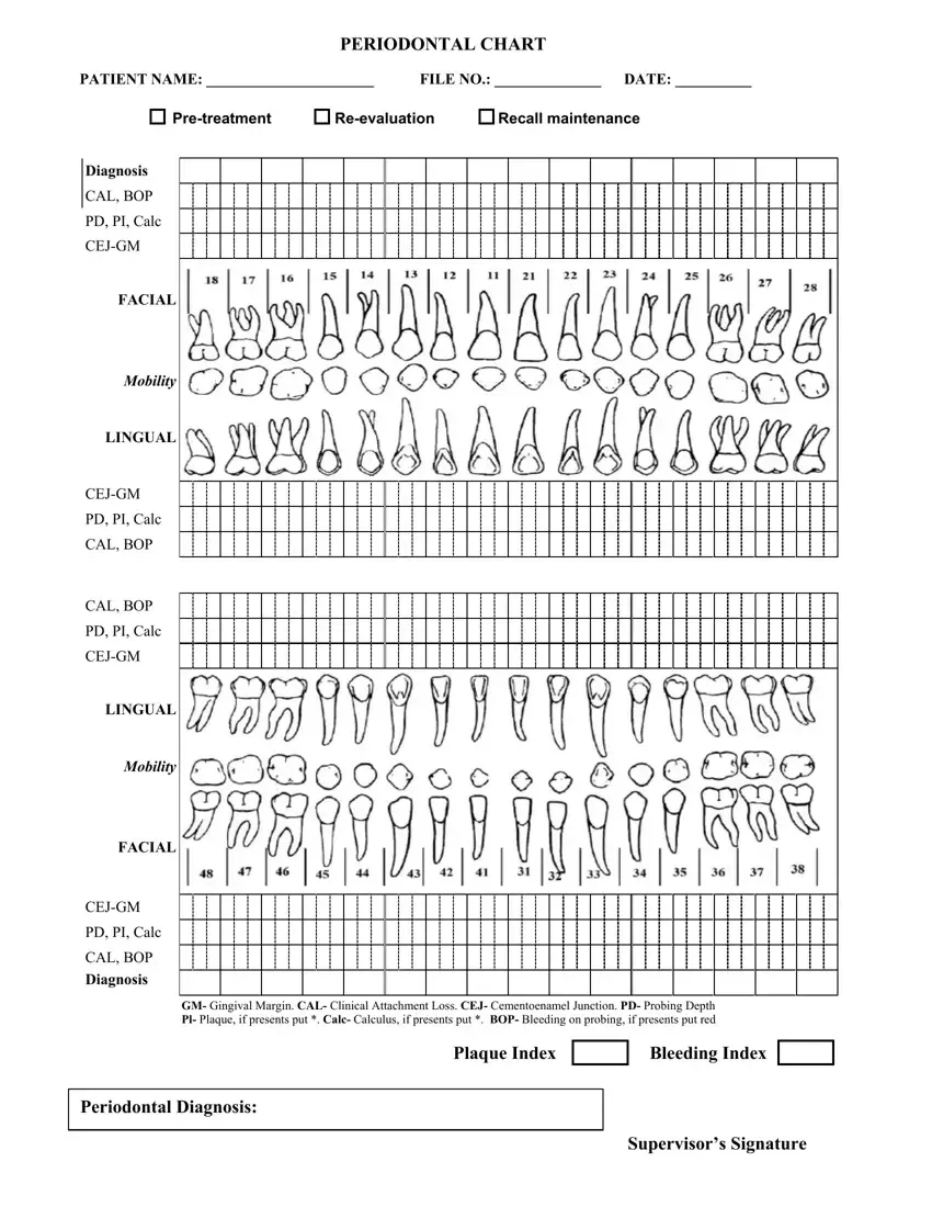 Perio Chart Form ≡ Fill Out Printable Pdf Forms Online inside Periodontal Chart Printable