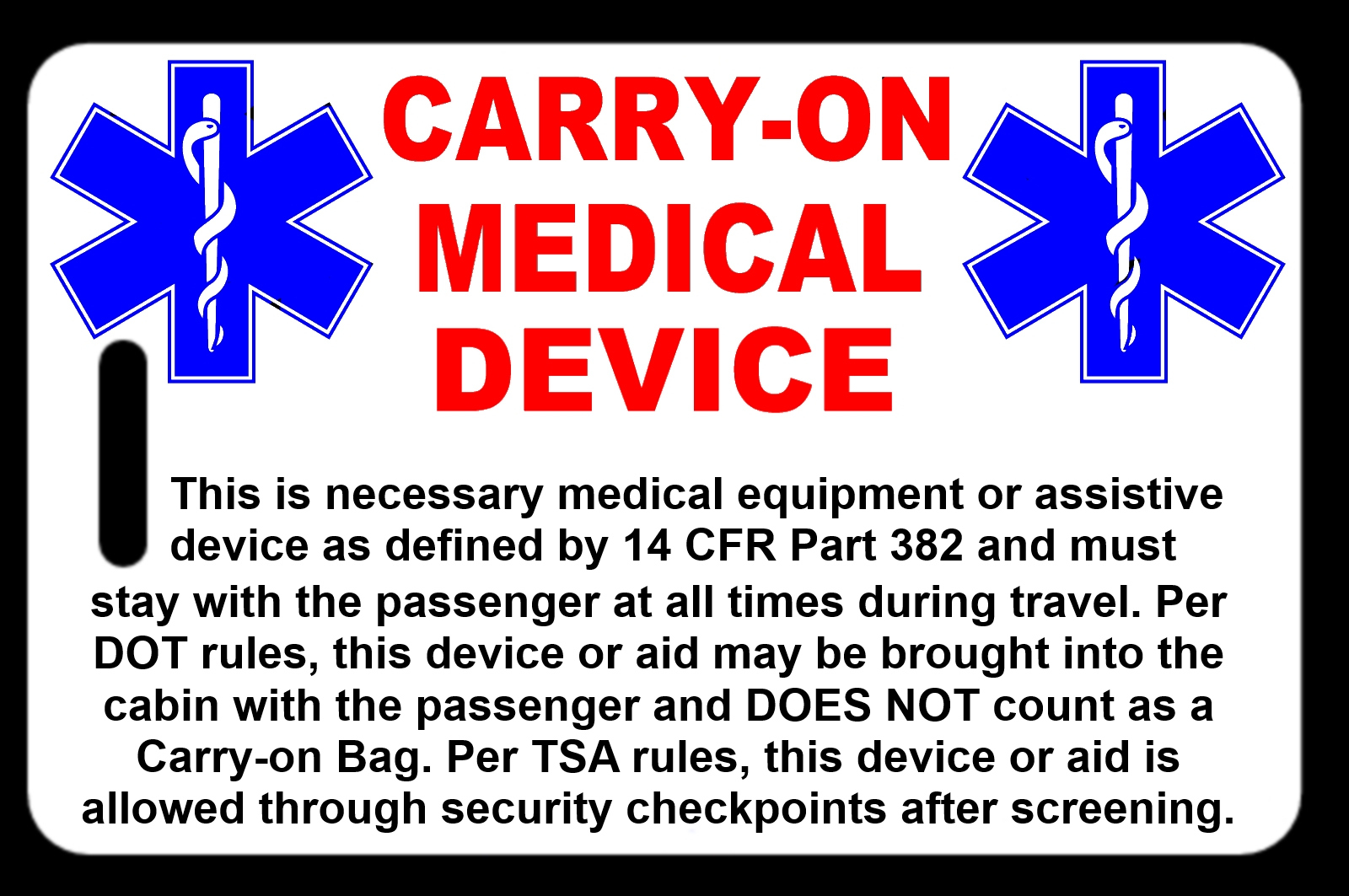 Personalized Carry-On Medical Device Luggage/Bag Tag | Ebay with Free Printable Cpap Luggage Tag Template