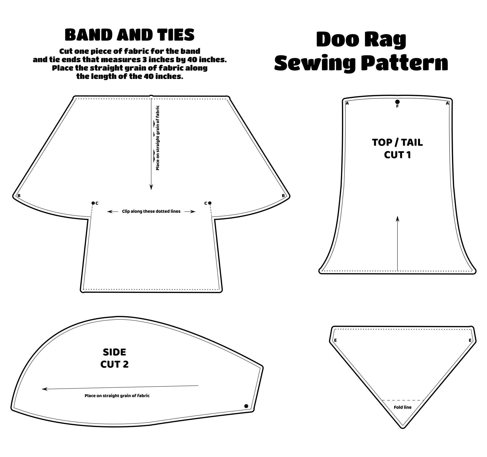 Pin Page with regard to Free Printable Doo Rag Pattern