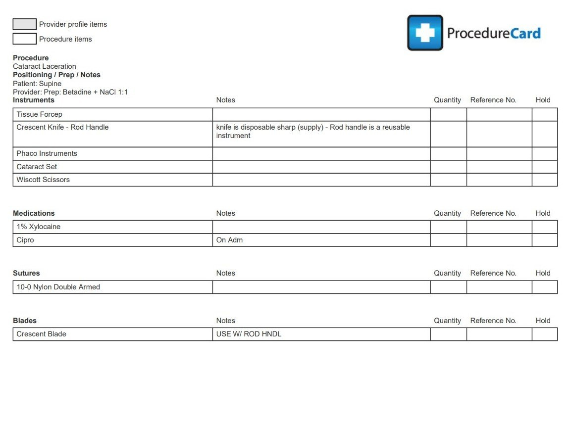 Preference Card Surgery App Card Procedure Software For Surgery regarding Free Surgeon Preference Card Template