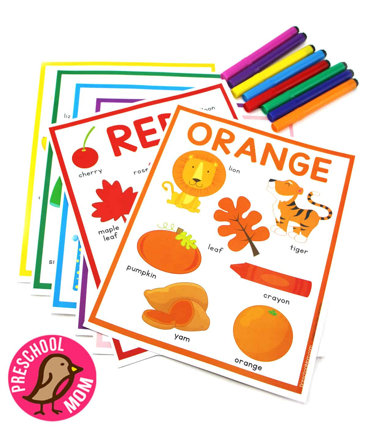 Preschool Color Charts - Preschool Mom throughout Preschool Color Chart Printable