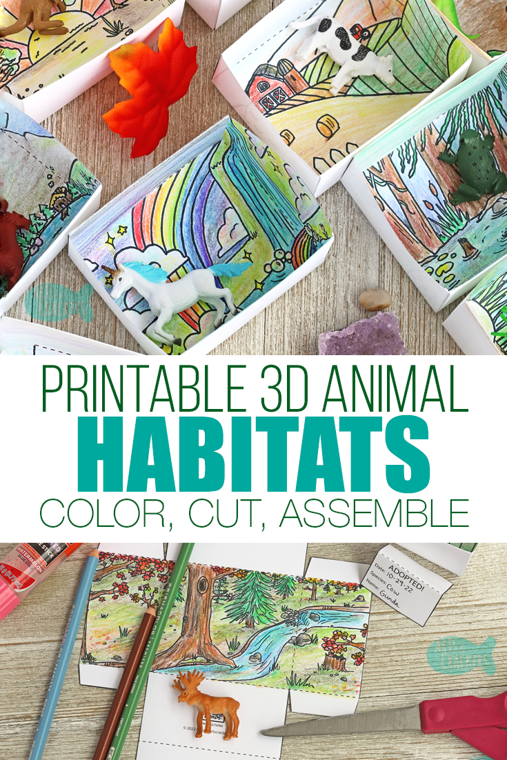 Printable 3D Box Diorama — Animal Habitat Craft inside Free Printable Dioramas